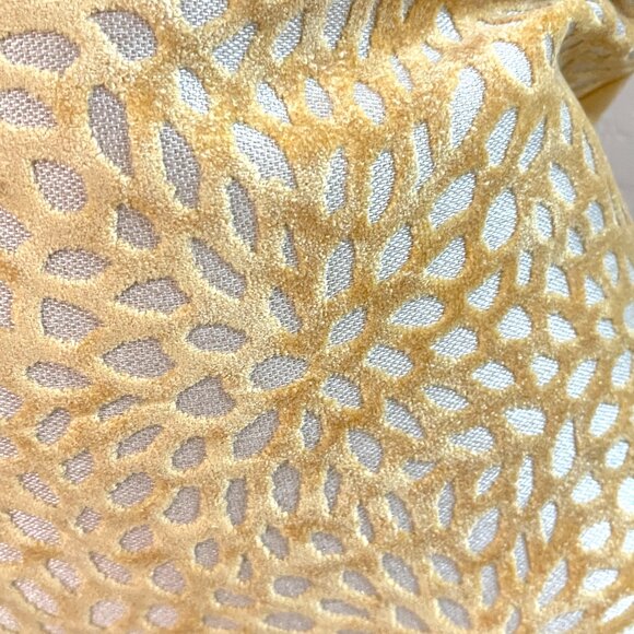 New Flower Accent Pillow Yellow Velvet Blooms Throw 20" x 20" Feather Insert NWT - Picture 2 of 7
